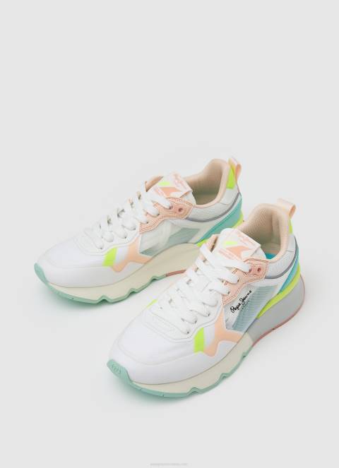 žene bijela brit pro svijetle tenisice za trčanje Pepe Jeans JZ8H576