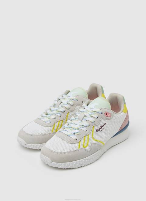 žene bijela holandske mrežaste tenisice za trčanje Pepe Jeans JZ8H605