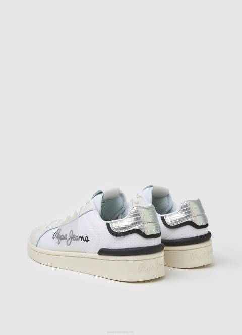 žene bijela milton mrežaste kombinirane tenisice Pepe Jeans JZ8H612