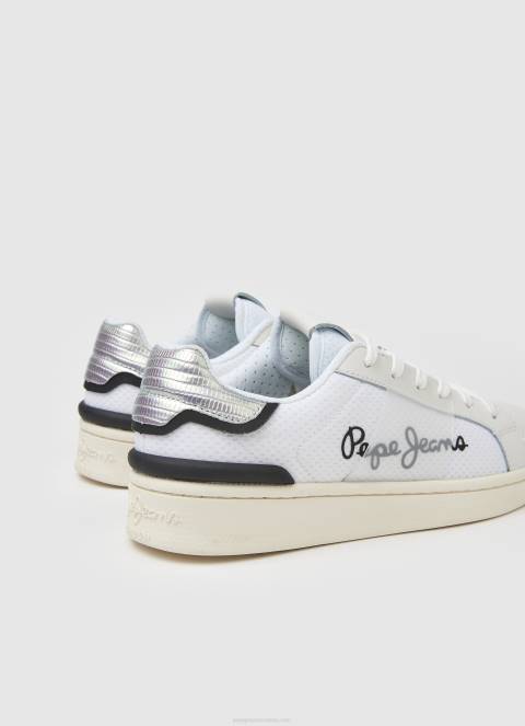 žene bijela milton mrežaste kombinirane tenisice Pepe Jeans JZ8H612