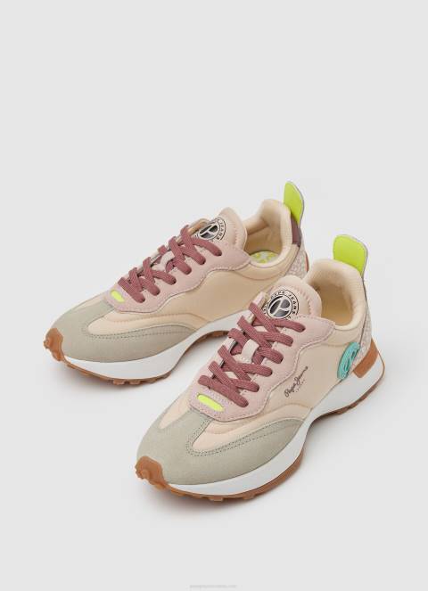 žene blijedo roza lucky leo kombinirane tenisice Pepe Jeans JZ8H579