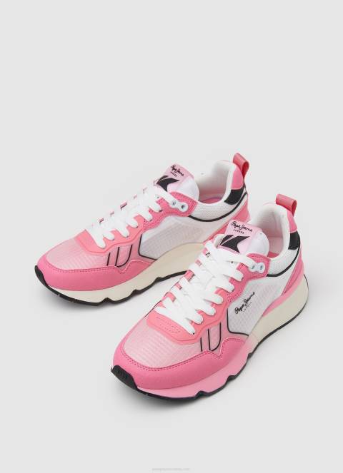 žene neon ružičasta brit pro neon kombinirane tenisice Pepe Jeans JZ8H577