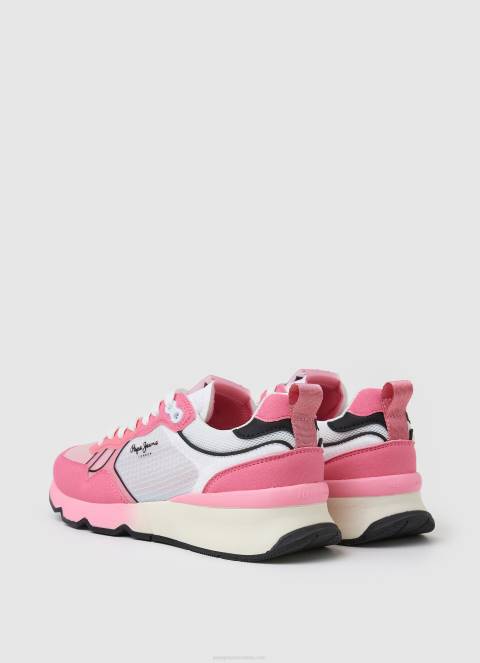 žene neon ružičasta brit pro neon kombinirane tenisice Pepe Jeans JZ8H577