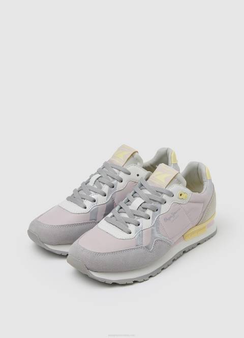 žene nježno ružičasta brit print kombinirane tenisice Pepe Jeans JZ8H587