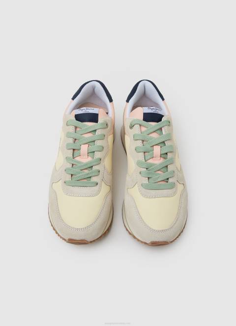 žene pastelni limun rusper slatke kombinirane tenisice Pepe Jeans JZ8H594
