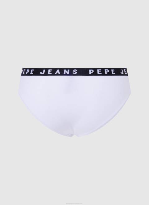 žene bijela klasične gaćice s otisnutim logom Pepe Jeans JZ8H537