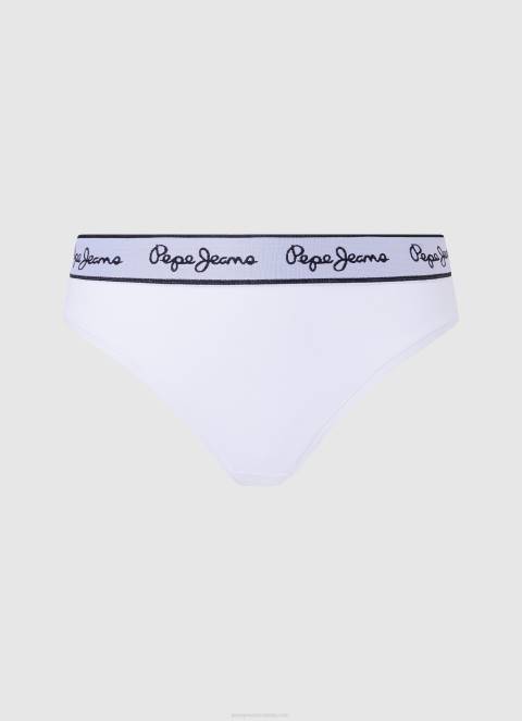 žene bijela klasične gaćice s otisnutim logom Pepe Jeans JZ8H542