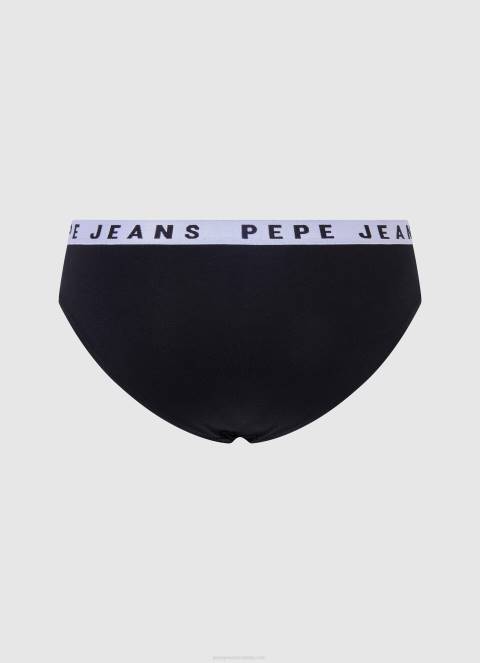 žene crno klasične gaćice s otisnutim logom Pepe Jeans JZ8H539