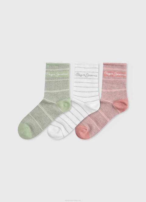 žene ekru 3 pakiranja prugastih čarapa Pepe Jeans JZ8H565