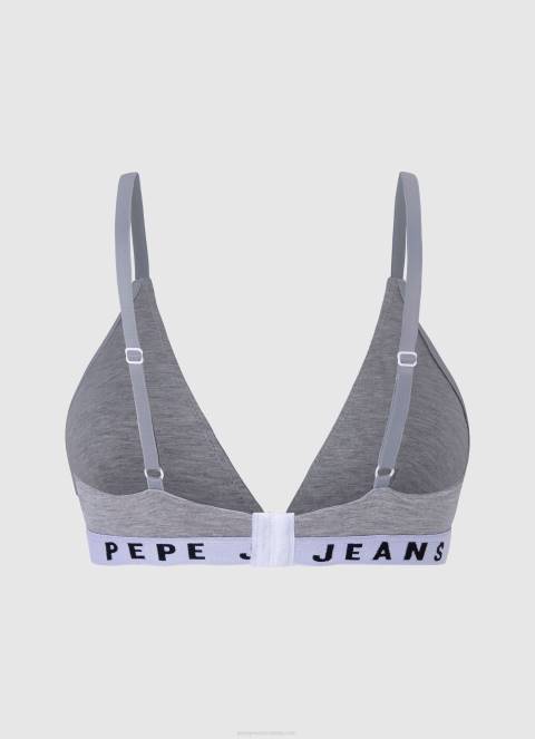 žene sivi lapor pamučni trokutasti grudnjak Pepe Jeans JZ8H566