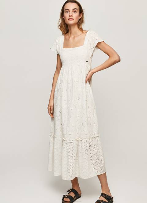 žene bijela peri pamučna haljina Pepe Jeans JZ8H217