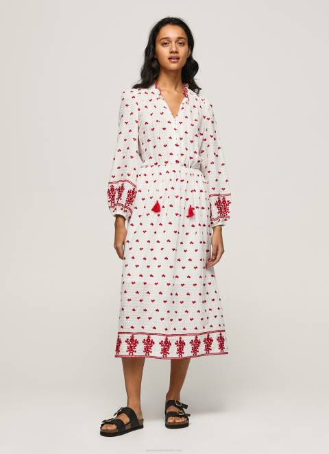 žene bijela vezena narodna nošnja Pepe Jeans JZ8H149