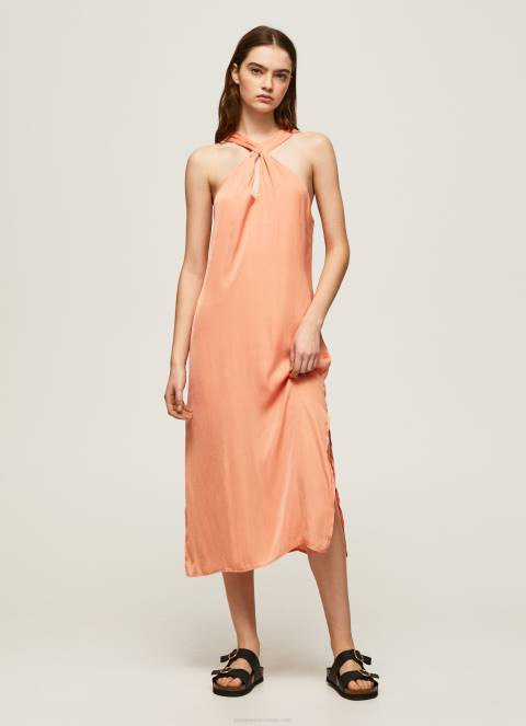 žene breskva casey obična satenska haljina Pepe Jeans JZ8H187