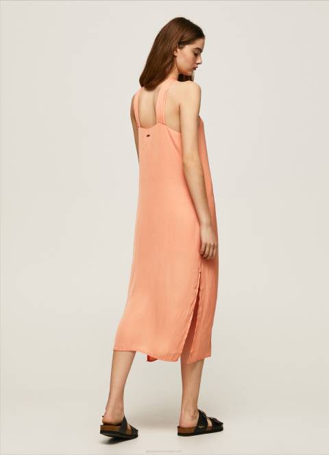 žene breskva casey obična satenska haljina Pepe Jeans JZ8H187