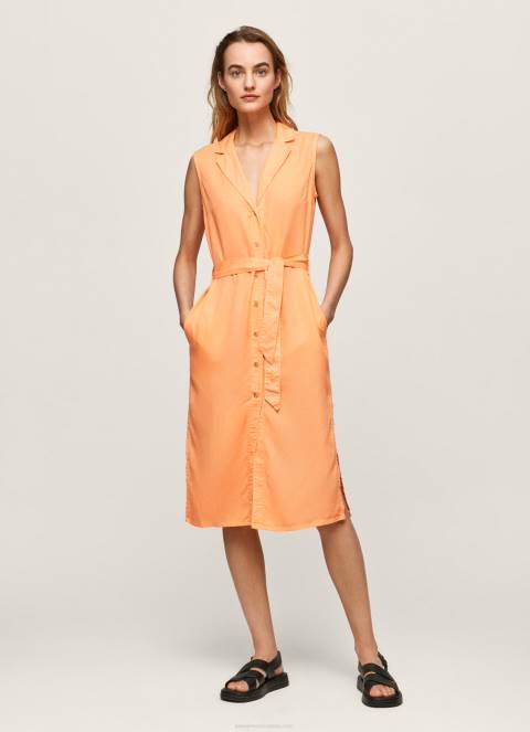 žene breskva haljina s preklopnim ovratnikom Pepe Jeans JZ8H212