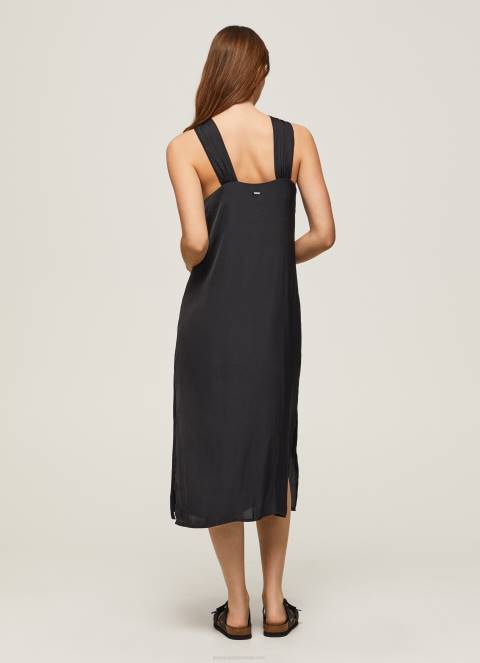 žene crno casey obična satenska haljina Pepe Jeans JZ8H186