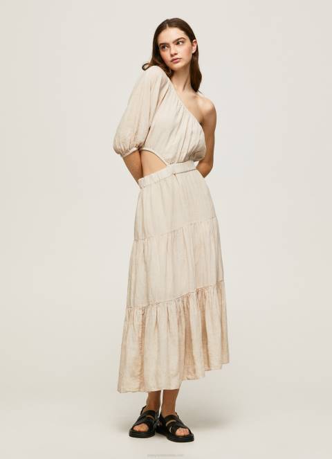 žene kamen pua asimetrična lanena haljina Pepe Jeans JZ8H202