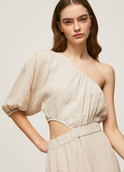 žene kamen pua asimetrična lanena haljina Pepe Jeans JZ8H202