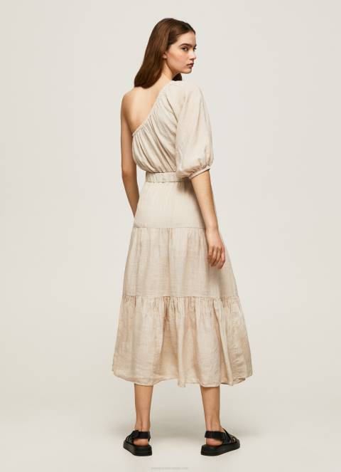 žene kamen pua asimetrična lanena haljina Pepe Jeans JZ8H202