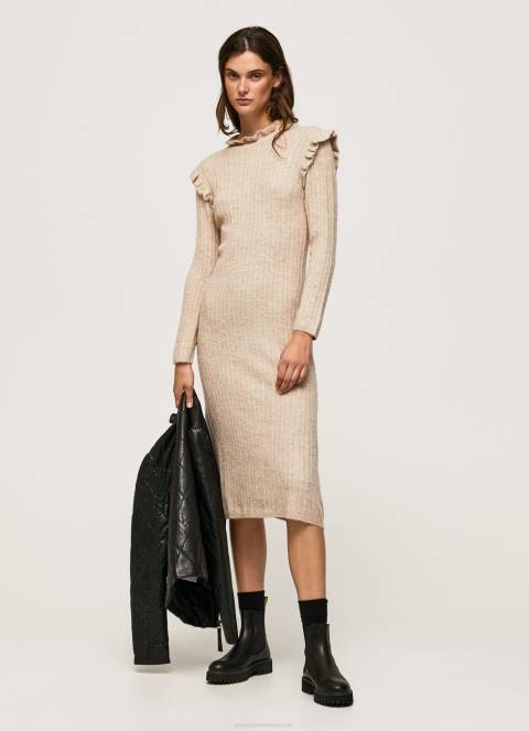 žene polirati kabelska pletena midi haljina Pepe Jeans JZ8H206