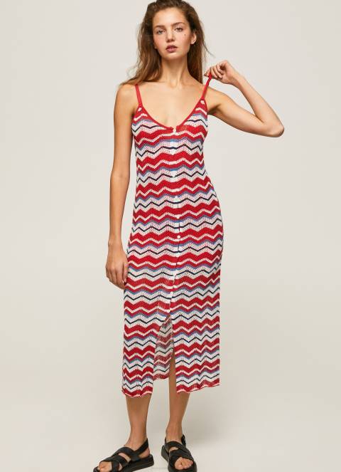 žene studio crvena frida cik-cak pletena haljina Pepe Jeans JZ8H170