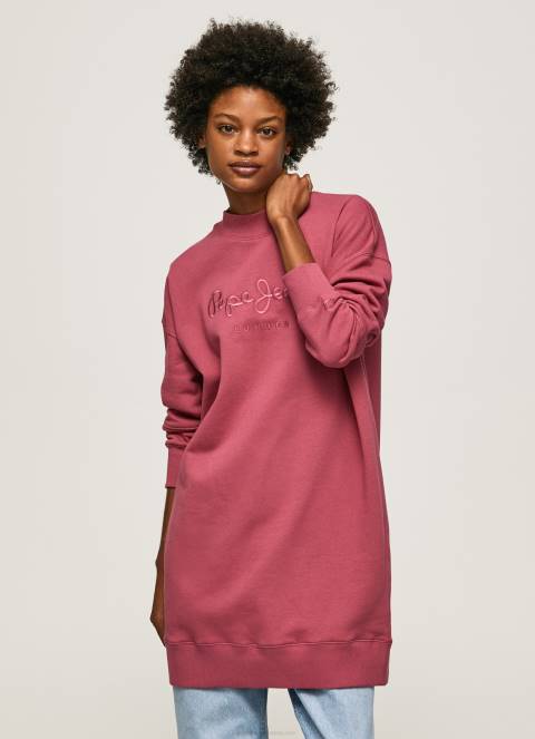 žene tamno rumenilo kratka džemper haljina s logotipom Pepe Jeans JZ8H205