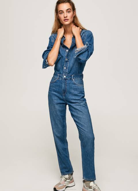 žene traper dugi pamučni traper kombinezon Pepe Jeans JZ8H147