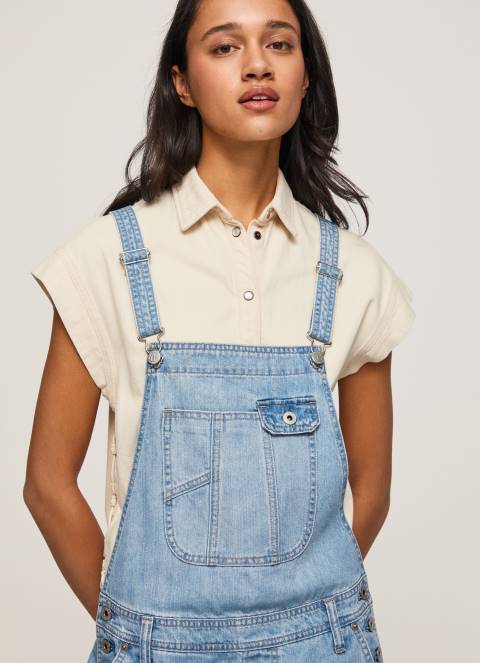 žene traper kratke hlače od pamučnog trapera Pepe Jeans JZ8H175