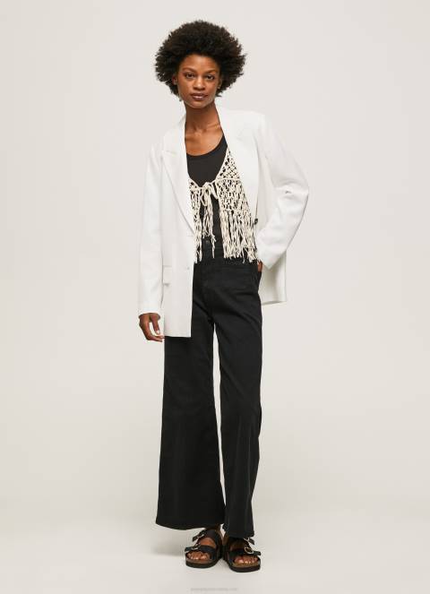 žene crno lepršave pamučne hlače Pepe Jeans JZ8H313