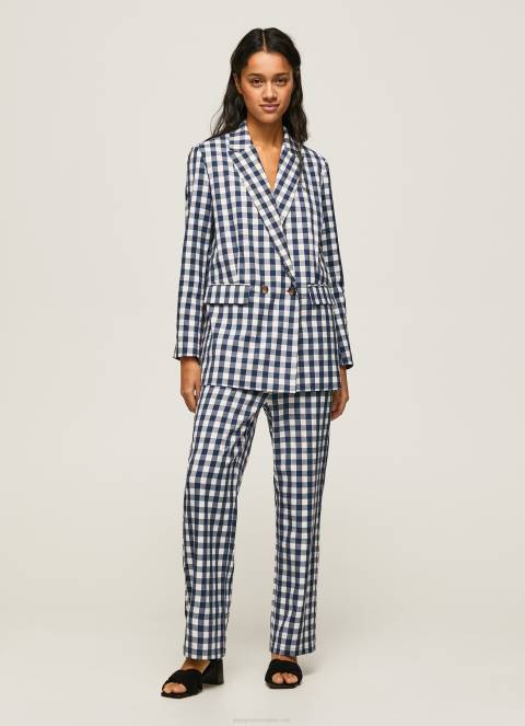 žene multi ravne karirane hlače od ginghama Pepe Jeans JZ8H290