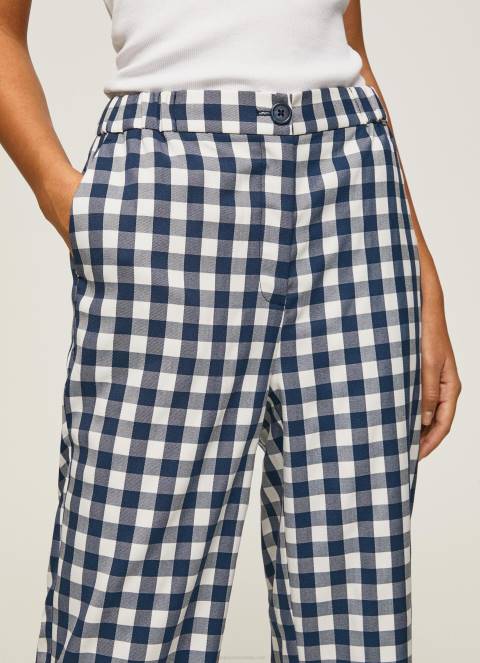 žene multi ravne karirane hlače od ginghama Pepe Jeans JZ8H290