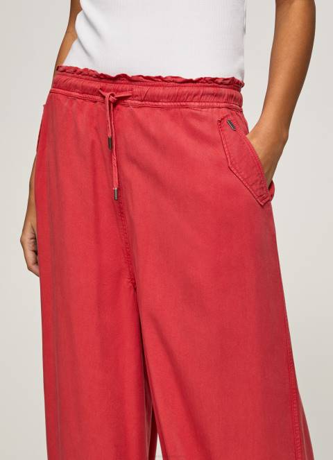 žene studio crvena paper bag široke hlače Pepe Jeans JZ8H303