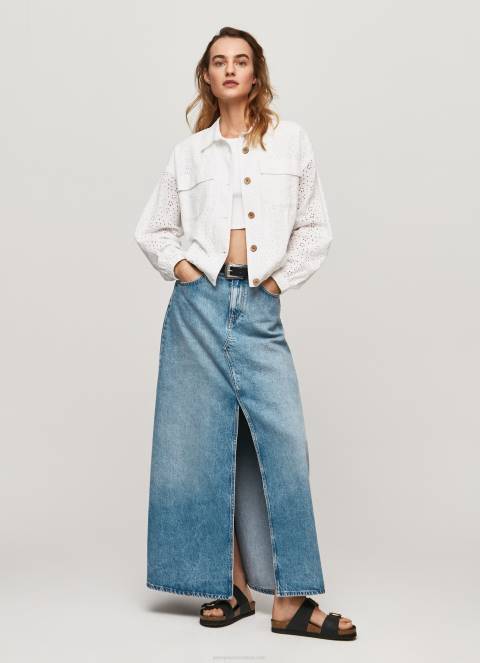 žene bijela ažurna pamučna jakna Pepe Jeans JZ8H142