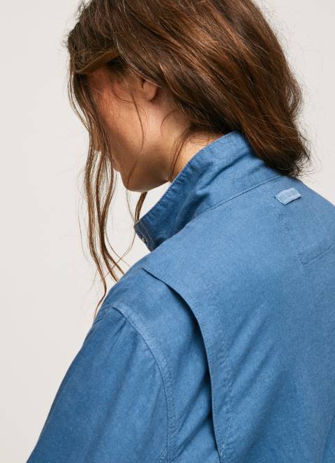 žene chambray lanena jakna opuštenog kroja Pepe Jeans JZ8H128