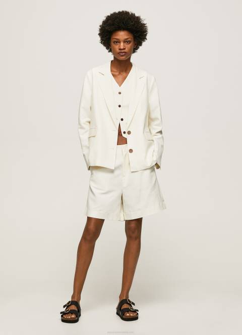 žene mousse laneni blejzer s dvostrukim izrezom Pepe Jeans JZ8H111