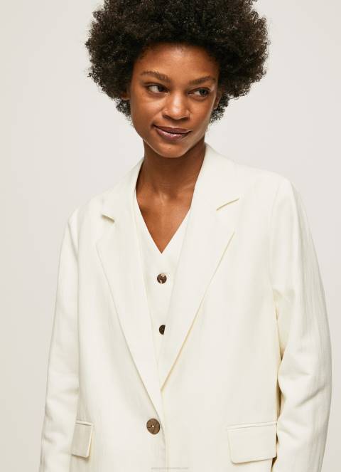 žene mousse laneni blejzer s dvostrukim izrezom Pepe Jeans JZ8H111