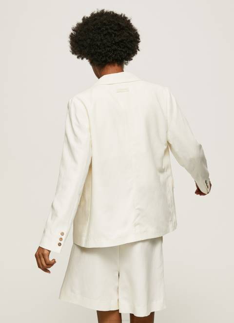 žene mousse laneni blejzer s dvostrukim izrezom Pepe Jeans JZ8H111