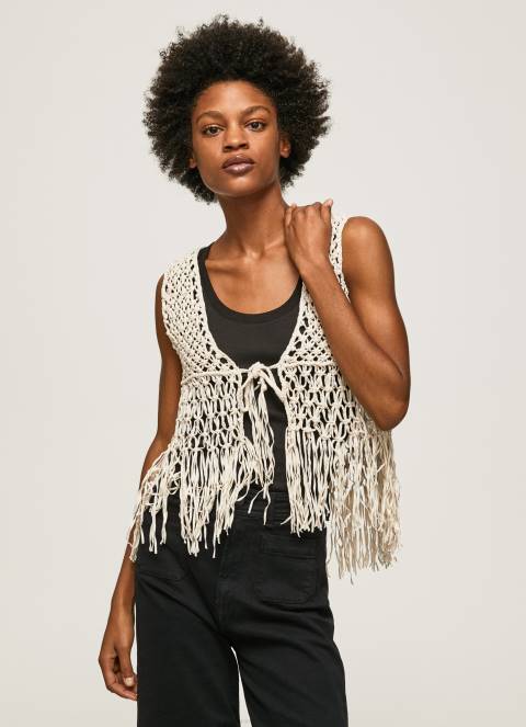 žene mousse makrame prsluk s resama Pepe Jeans JZ8H135