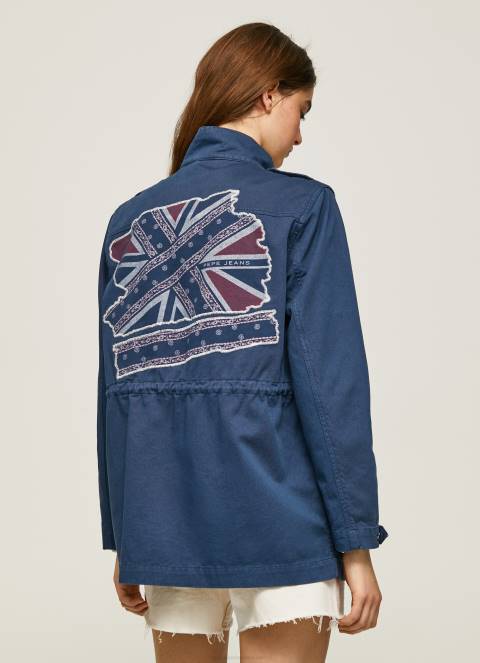 žene ocean pamučna parka s printom union jack Pepe Jeans JZ8H127