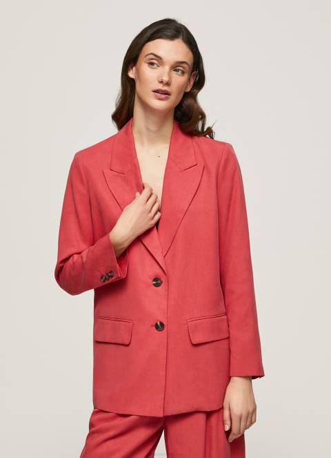 žene studio crvena opušteni laneni blejzer Pepe Jeans JZ8H109