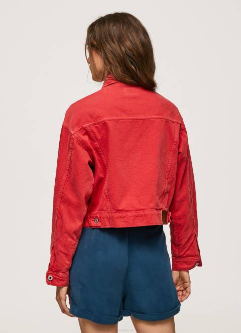 žene studio crvena traper jakna regularnog kroja Pepe Jeans JZ8H141