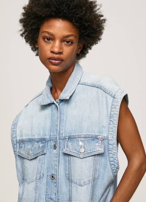 žene traper oversized fit traper prsluk Pepe Jeans JZ8H131