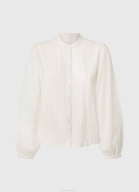 žene bijela izvezena pamučna bluza dobby Pepe Jeans JZ8H343