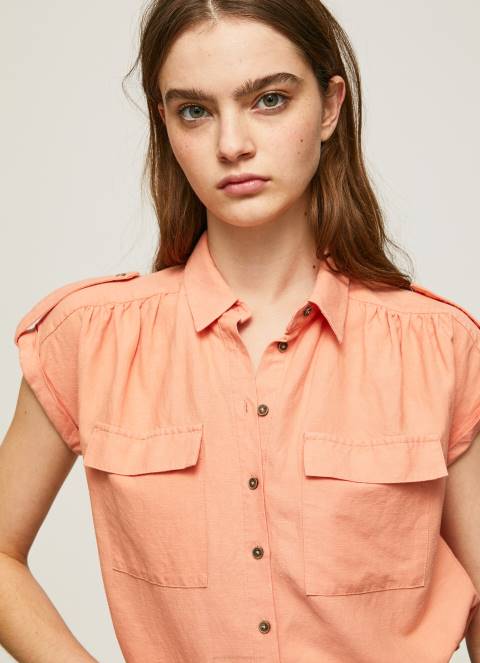 žene breskva korisna košulja kratkih rukava Pepe Jeans JZ8H340