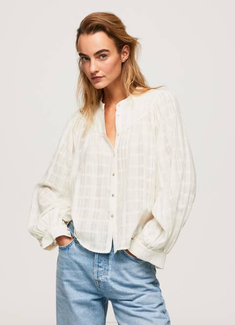 žene mousse mao ovratnik pamuk dobby bluza Pepe Jeans JZ8H362