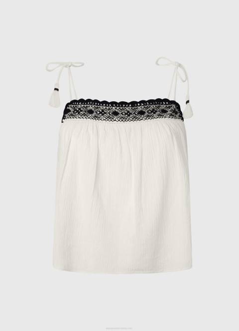 žene mousse pamučni top s heklanim detaljima Pepe Jeans JZ8H335