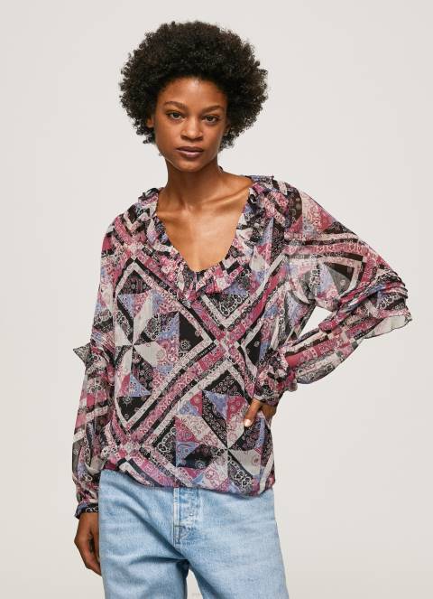 žene multi bluza s paisley printom s volanima Pepe Jeans JZ8H376