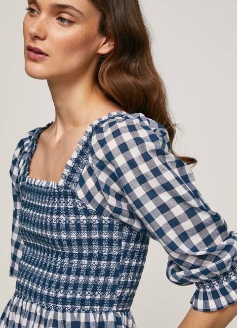 žene multi kockasti print skraćeni pripijeni gornji dio Pepe Jeans JZ8H370