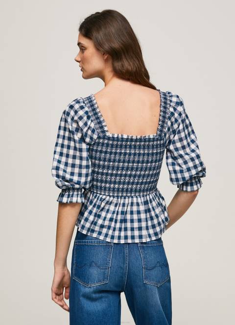 žene multi kockasti print skraćeni pripijeni gornji dio Pepe Jeans JZ8H370