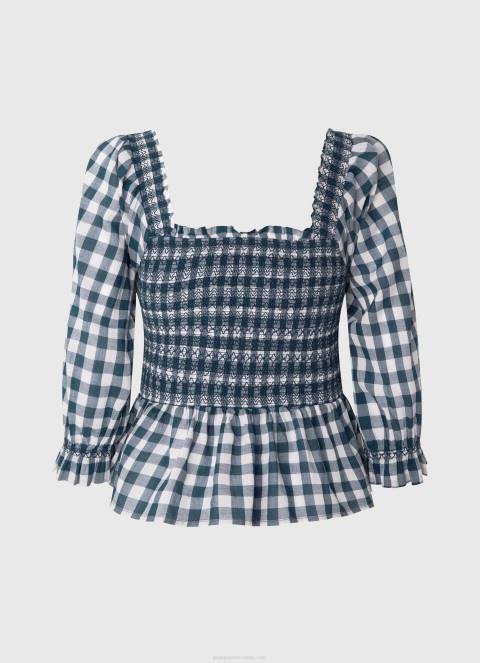 žene multi kockasti print skraćeni pripijeni gornji dio Pepe Jeans JZ8H370